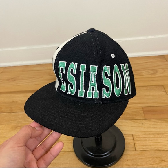 Vintage Snapback New York Jets Esiason Baseball Cap Hat Starter Black Green Wool - Picture 2 of 10